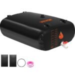 Water Tank Bladder, 541.3 L Large Capacity, PVC Collapsible Water Bladder Including Spigots And Overflow Kit, Portable Water Storage Bladder For Garden Water Catcher, Black