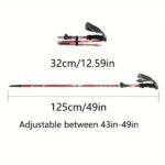 5-Section Collapsible Hiking Poles - Lightweight Trekking Poles With Secure External Lock, Adjustable Length, Sturdy - Ergonomic EVA Grip For Mountain Climbing, Camping, Trail Hiking - Perfect Gift Fo - Image 5
